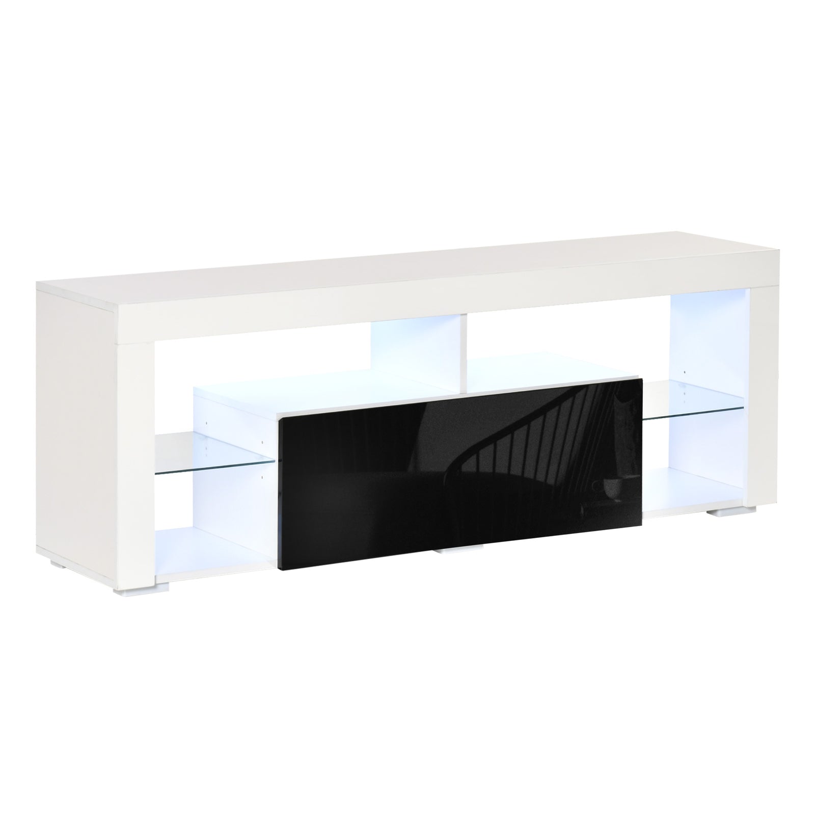 140cm High Gloss Tv Stand With Led Storage