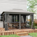 4 X 3metre Patio Gazebo Garden Shelter W/curtains Netting
