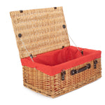 Wicker 55cm Buff Empty Picnic Basket Unlined | Red