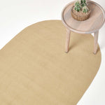 Handmade Woven Braided Oval Rug | 50cm x 75cm | Linen