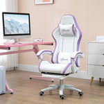 Reclining Pu Gaming Chair W/ Headrest | Purple