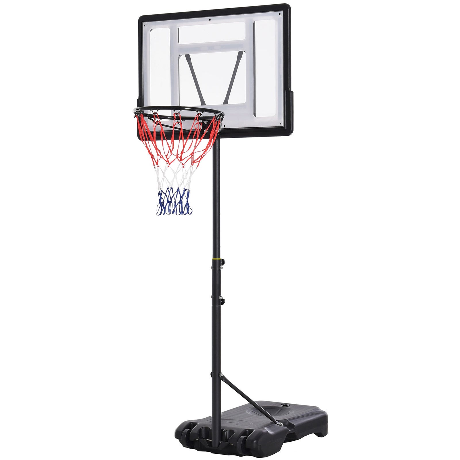 1.55-2.1m Adjustable Basketball Hoop And Stand | Black