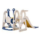 4-in-1 Kids Slide & Swing Set With Basketball Hoop | Blue