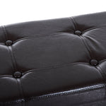 Pu Leather Storage Bench, Tufted Footrest | Brown