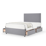 Plush Velvet 4 Drawer Divan Base And Plain Headboard | Small Double | Silver