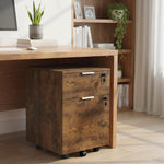 2 Drawer Filing Cabinet With Adjustable Hanging Bars For A4 And Letter | Rustic Brown