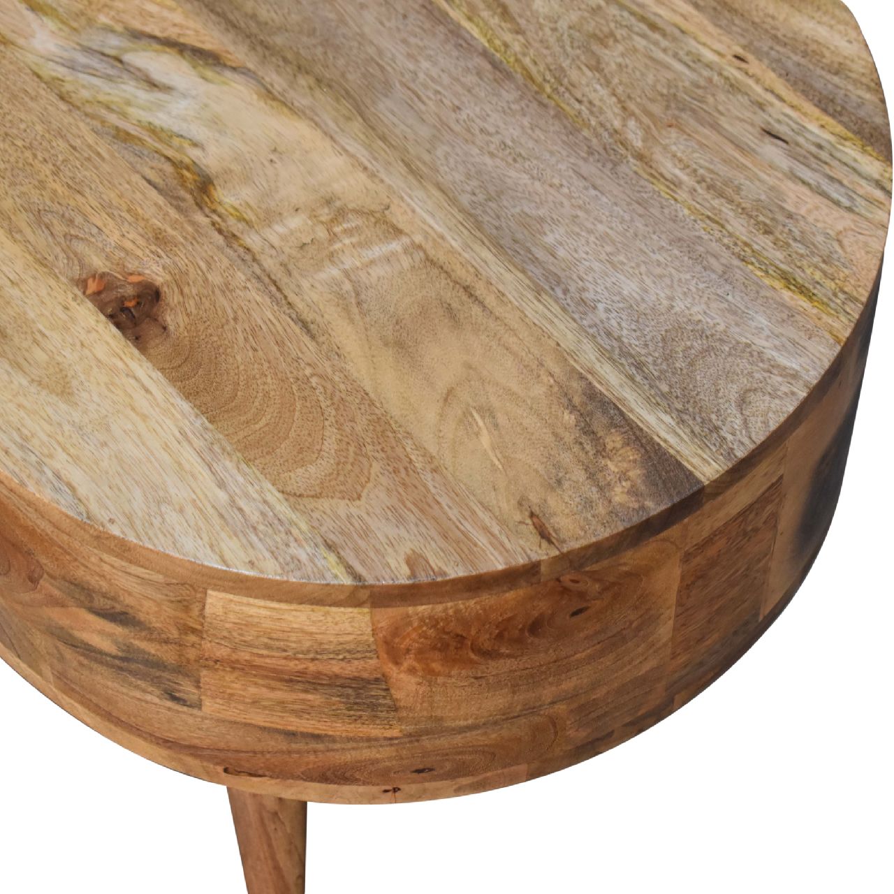 Solid Wood Mini Oak-ish Rounded Coffee Table