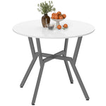 Small Kitchen Table With Black Steel Legs, Dining Table | White