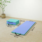 SPORTNOW Foldable Gymnastics Mat, Folding Gym Mat For Yoga, Green & Purple