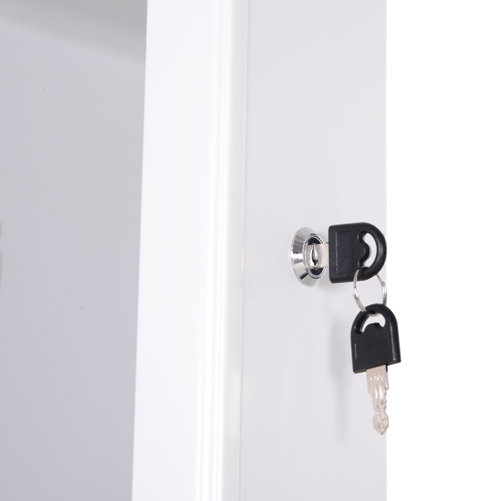 Mirrored Jewelry Cabinet Armoire Floor Standing W/ Lock