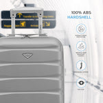 55x35x20cm Lightweight 4 Wheel Cabin Carry On Suitcase Overhead Case Approved For 100+ Airlines With Integrated Tsa Lock | 55 x 35 x 20cm | Silver