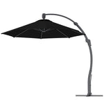 3(m) Garden Cantilever Parasol With Crank Aluminium Frame | Black