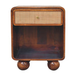 Solid Wood Chestnut Open Woven Bedside