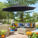 3m Cantilever Parasol Banana Umbrella, Black