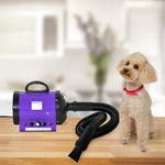 2800w Dog Hair Dryer Pet Grooming Blaster Blower Dryer 3 Nozzles | Purple