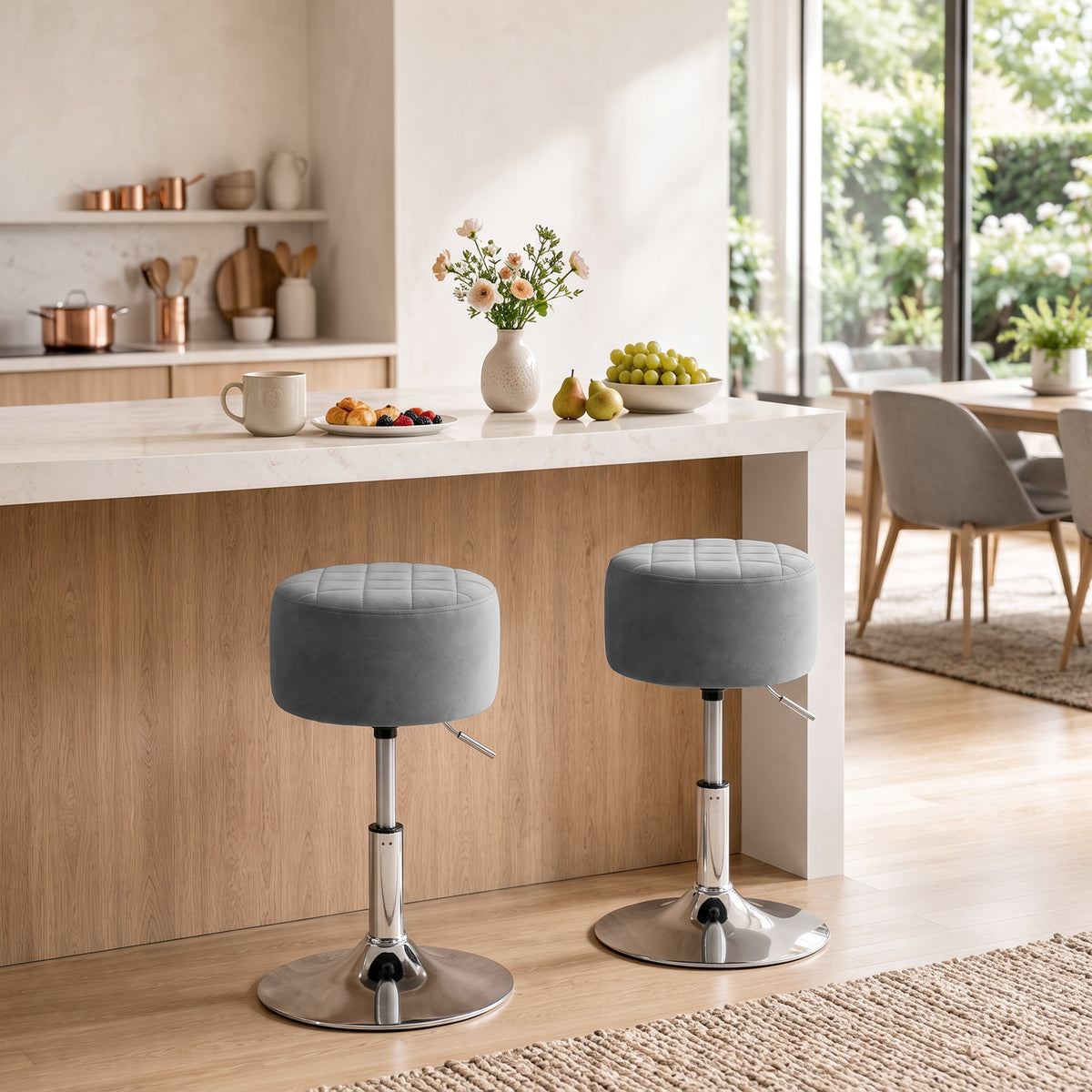 HOMCOM Bar Stool Adjustable Swivel 1 Piece