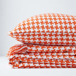 Houndstooth Cotton Cushion Cover | 60cm x 60cm | Orange
