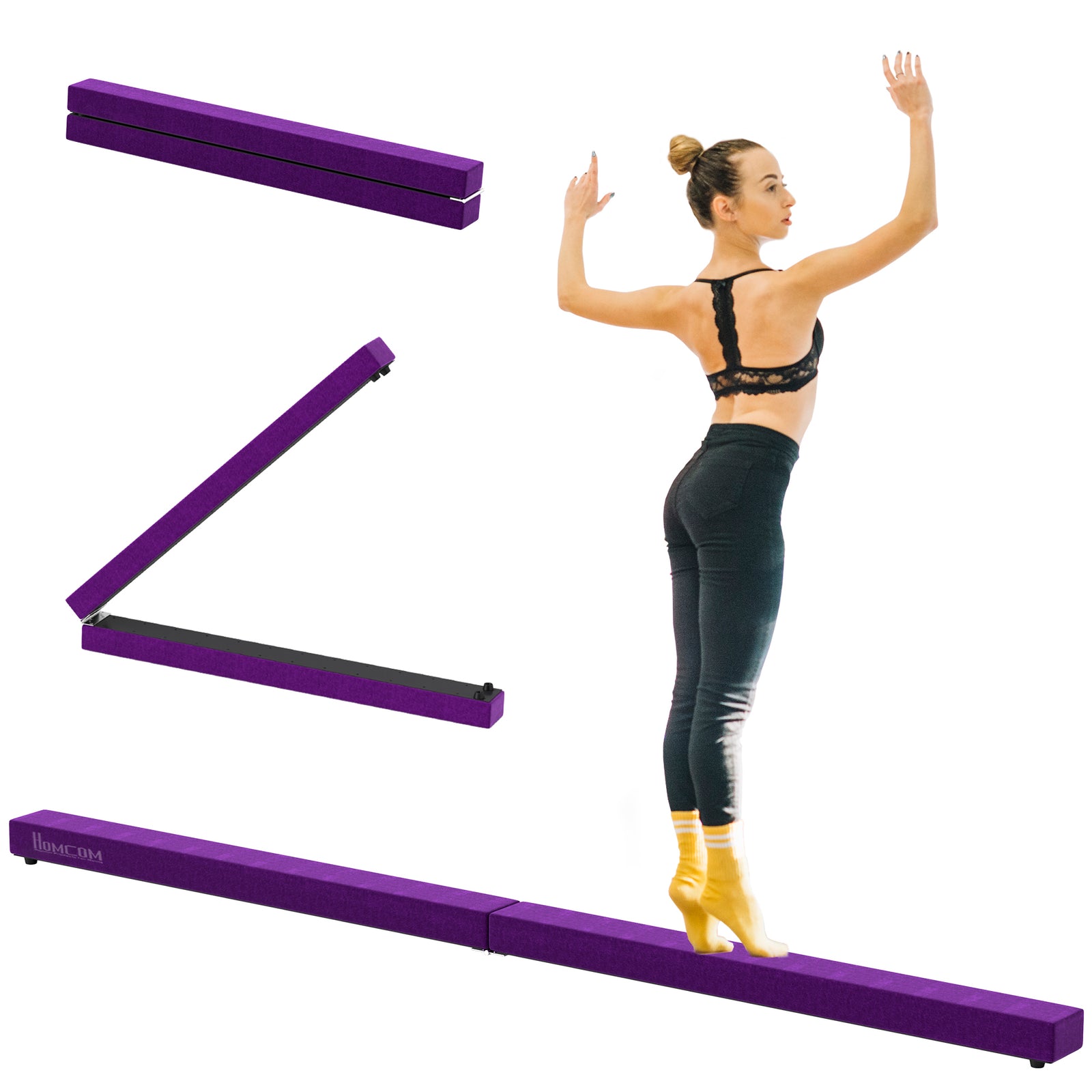 Balance Beam Trainer 2.4m Kids Suede | Purple