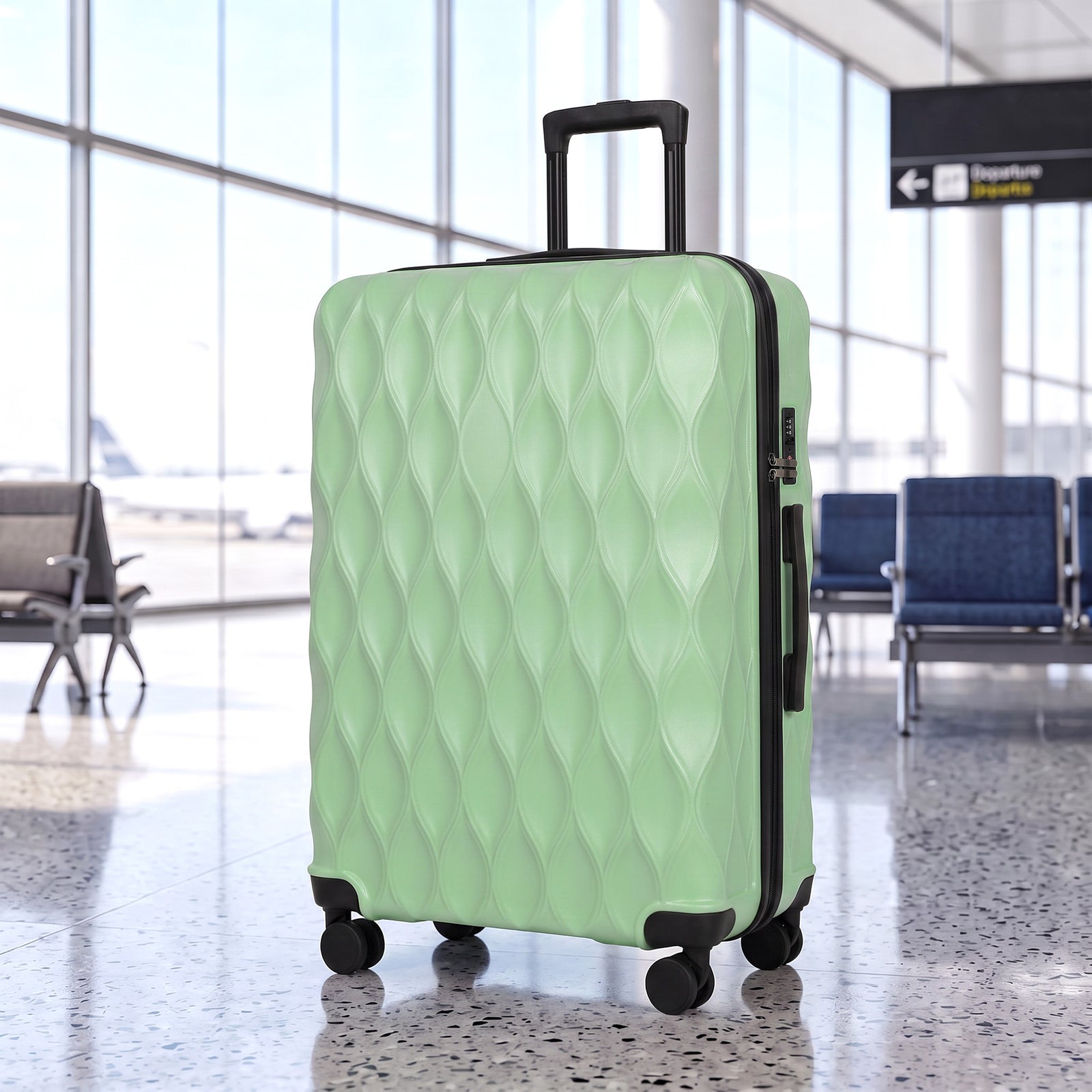 Suitcase, Hard Shell Carry On Luggage With Tsa Lock | 98l | Green
