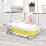 Foldable Baby Bath Tub Ergonomic With Temperature-induced Water Plug | Yellow