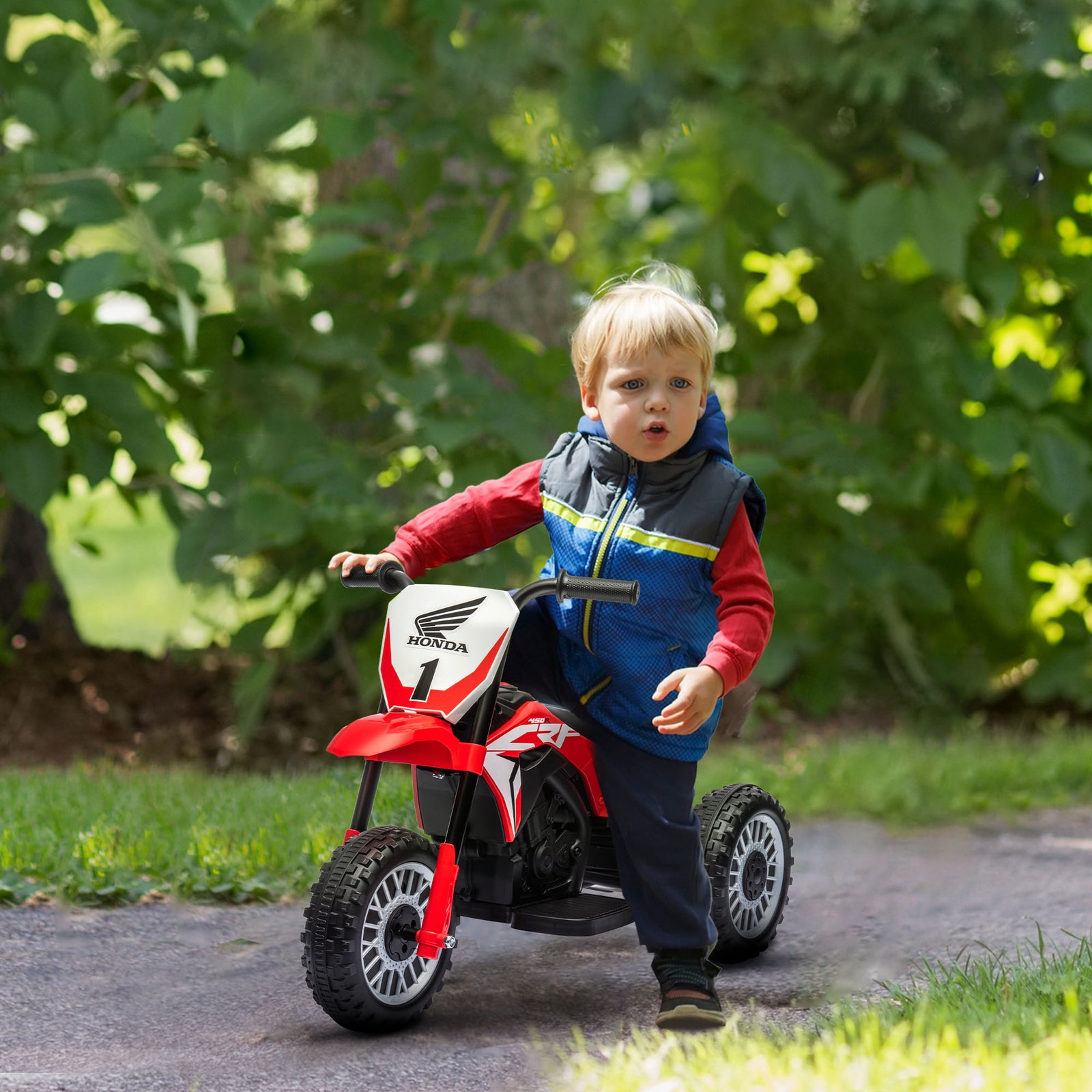 Honda Crf450rl Licensed 6v Kids Electric Motorbike W/ Horn | Red