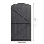 105cm W X 150/180/210cm H Wooden Garden Gate With Arched Top, Pine Wood Outdoor Fence Gate With Installation Hardware | 180cm | Grey