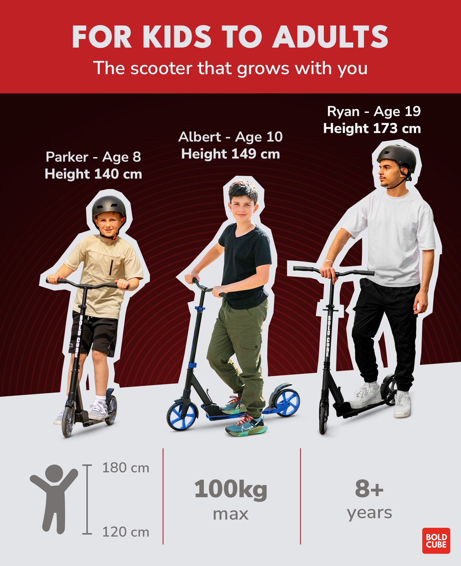 Big 2 Wheel Scooter | Burgundy