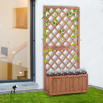 45l Garden Pine Planter W/ Trellis | Orange