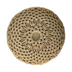 Solid Mango Wood Crotchet Beige Footstool