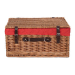 Wicker Double Steamed 51cm Picnic Basket | Red