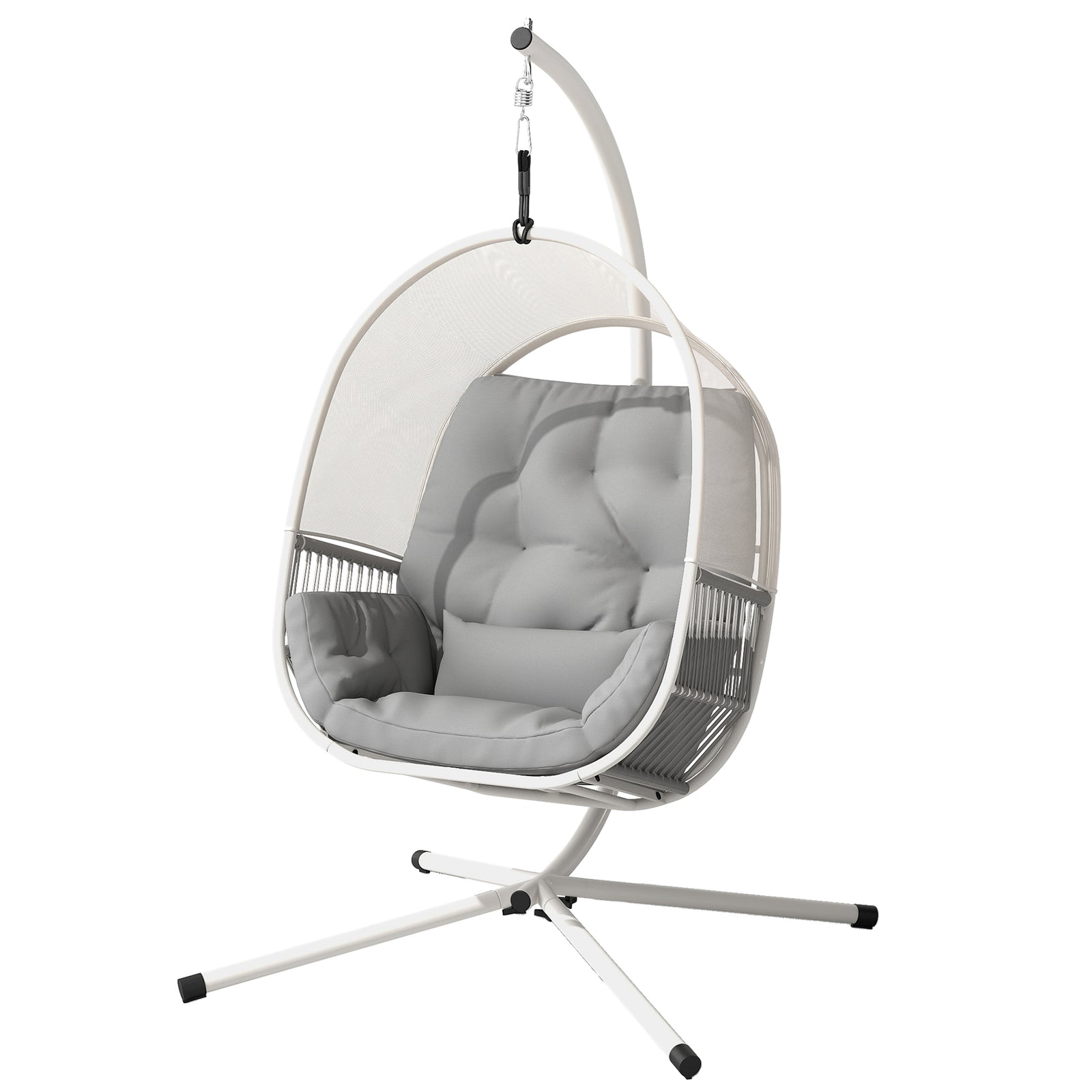 Hanging Egg Chair Set | Light Grey
