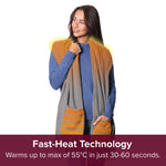Heated Scarf with Heated Pockets and Rechargeable Battery Pack