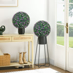 HOMCOM Set Of 2 Artificial Topiary Balls Indoor Outdoor Faux Boxwood Balls