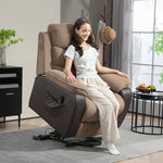 Power Lift Recliner Chair With Remote Control 2 Side Pockets | One Size | Brown