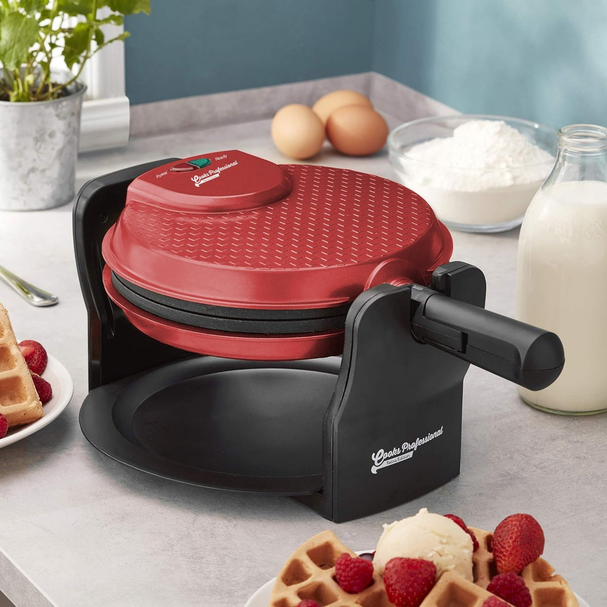 Rotary Waffle Maker | Red