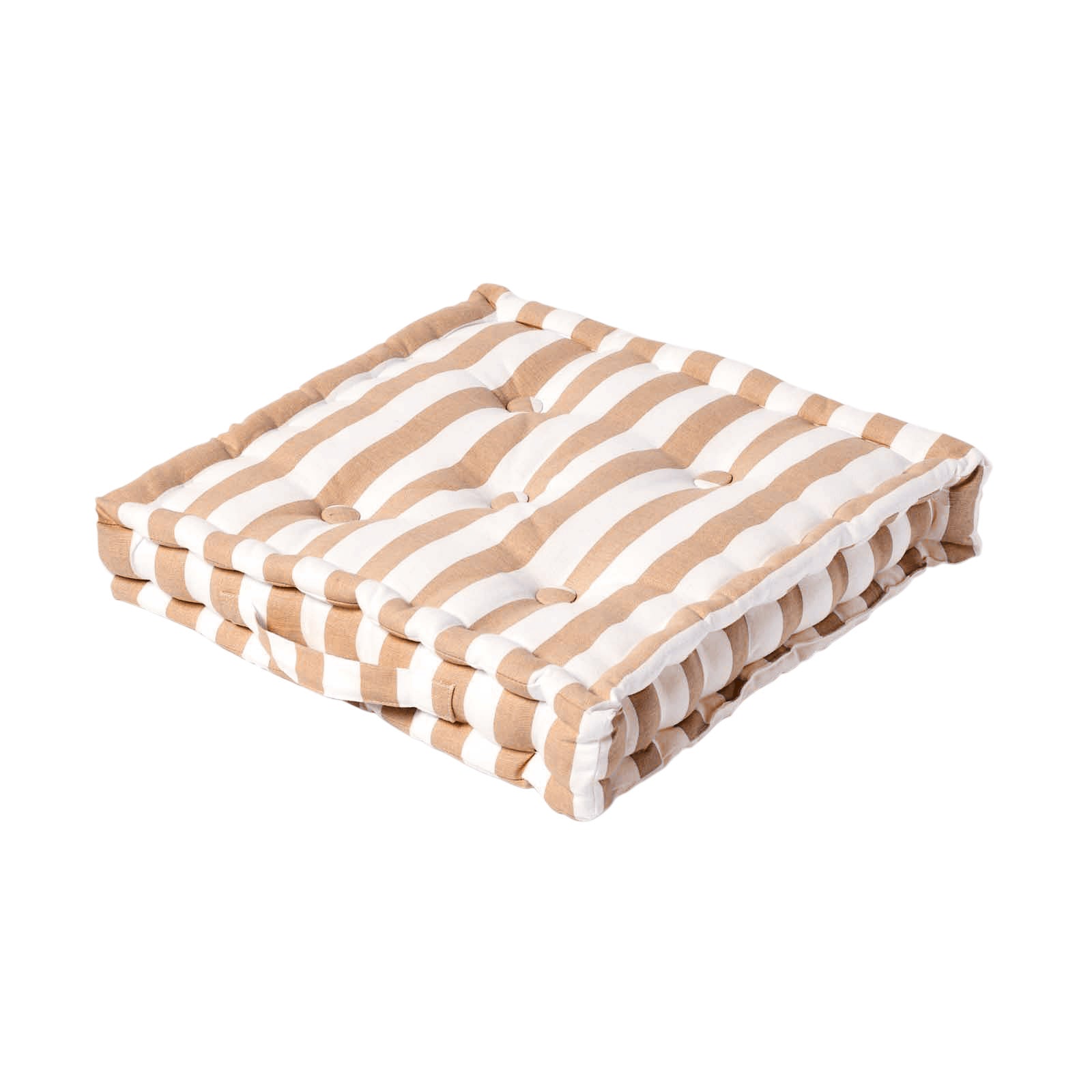 Cotton Thick Striped Floor Cushion | 40cm x 40cm | Beige