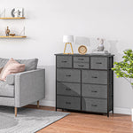 Bedroom Chest Of Drawers Fabric Dresser Foldable Drawers | One Size | Black