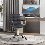 Mid Back Pu Office Chair Swivel | Black