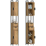 HOMCOM Freestanding Bathroom Cabinet With Drawers And Shelves, Brown