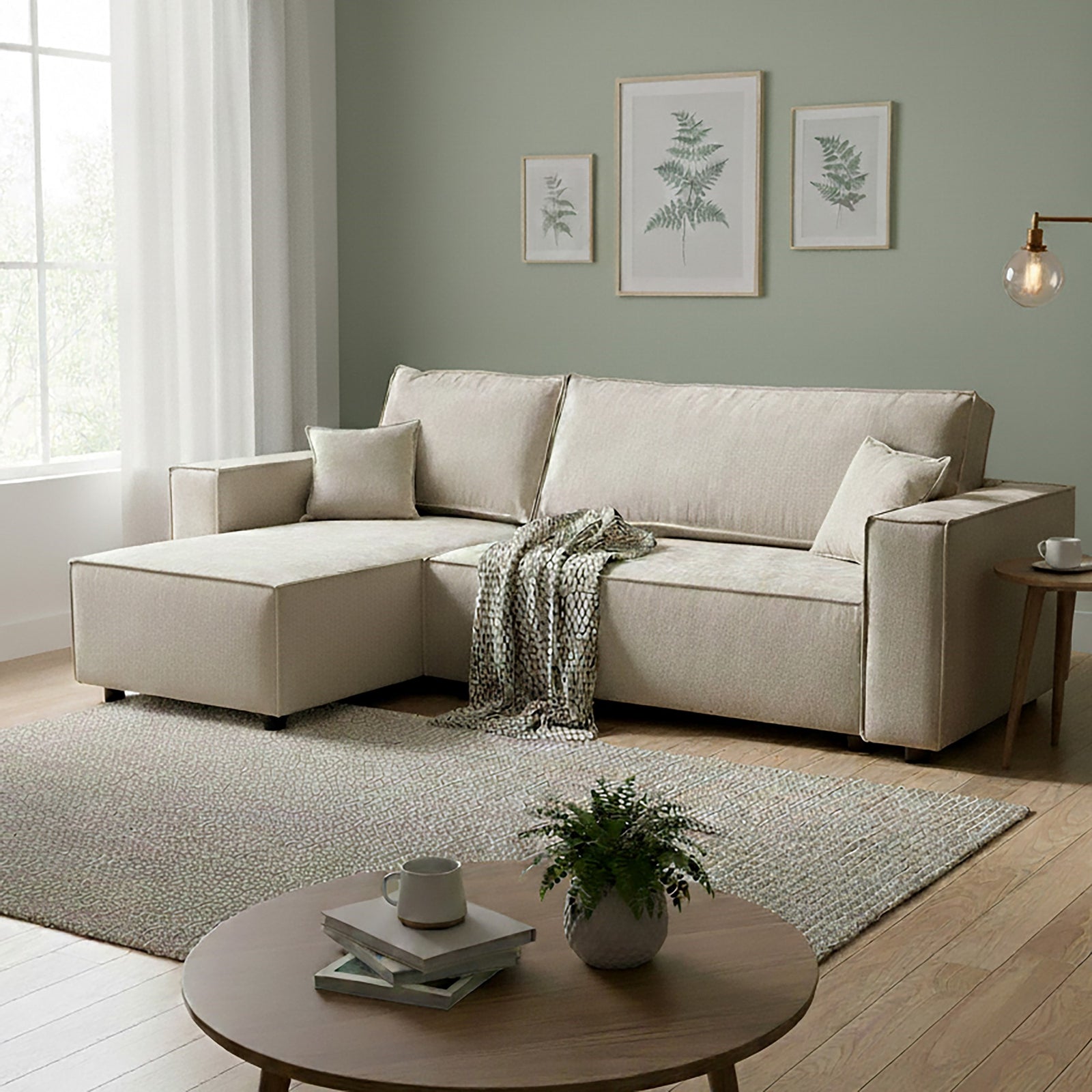 Darby Reversible Corner Sofa With Sofa Bed | Corner | Beige