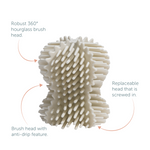 Recycled Toilet Brush Head - Replaceable with a robust 360° hourglass shape - Made in the UK | Stone