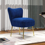 Accent Chair Wingback Armless Chair For Bedroom | Blue