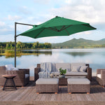 2.5m Cantilever Parasol W/ 360° Rotation, Cross Base | Green