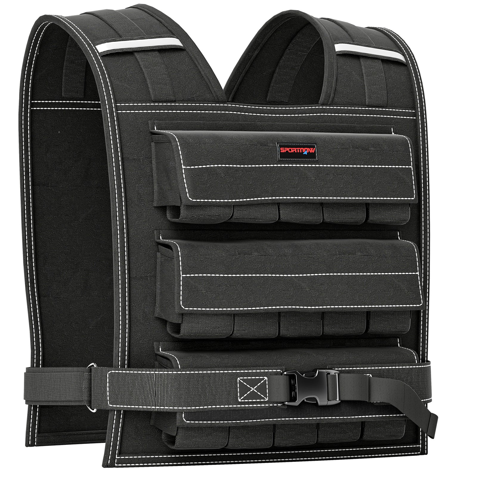 30kg Adjustable Weighted Vest With Reflective Strips