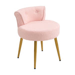 Teddy Fleece Dressing Table Stool With Iron Legs