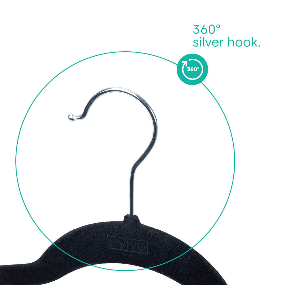 50pc Velvet Hangers - Black