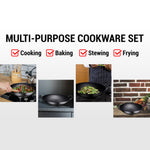 36cm Dia Cast Iron Wok With Double Handles