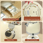 1.7l 3000w Fast Boil Electric Kettle And 4 Slice Toaster Set | Cream