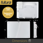 Electric Panel Heater White  Wall Mounted & Free Standing Glass Room Radiator With  Timer Thermostat Control Lot 20 | 1000w | White