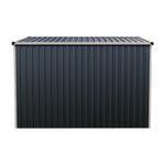 8x4 Ft Outdoor Metal Storage Shed with Pent Roof, 3 Lockable Doors & Adjustable Shelves, Weather-Resistant Garden Tool Storage House